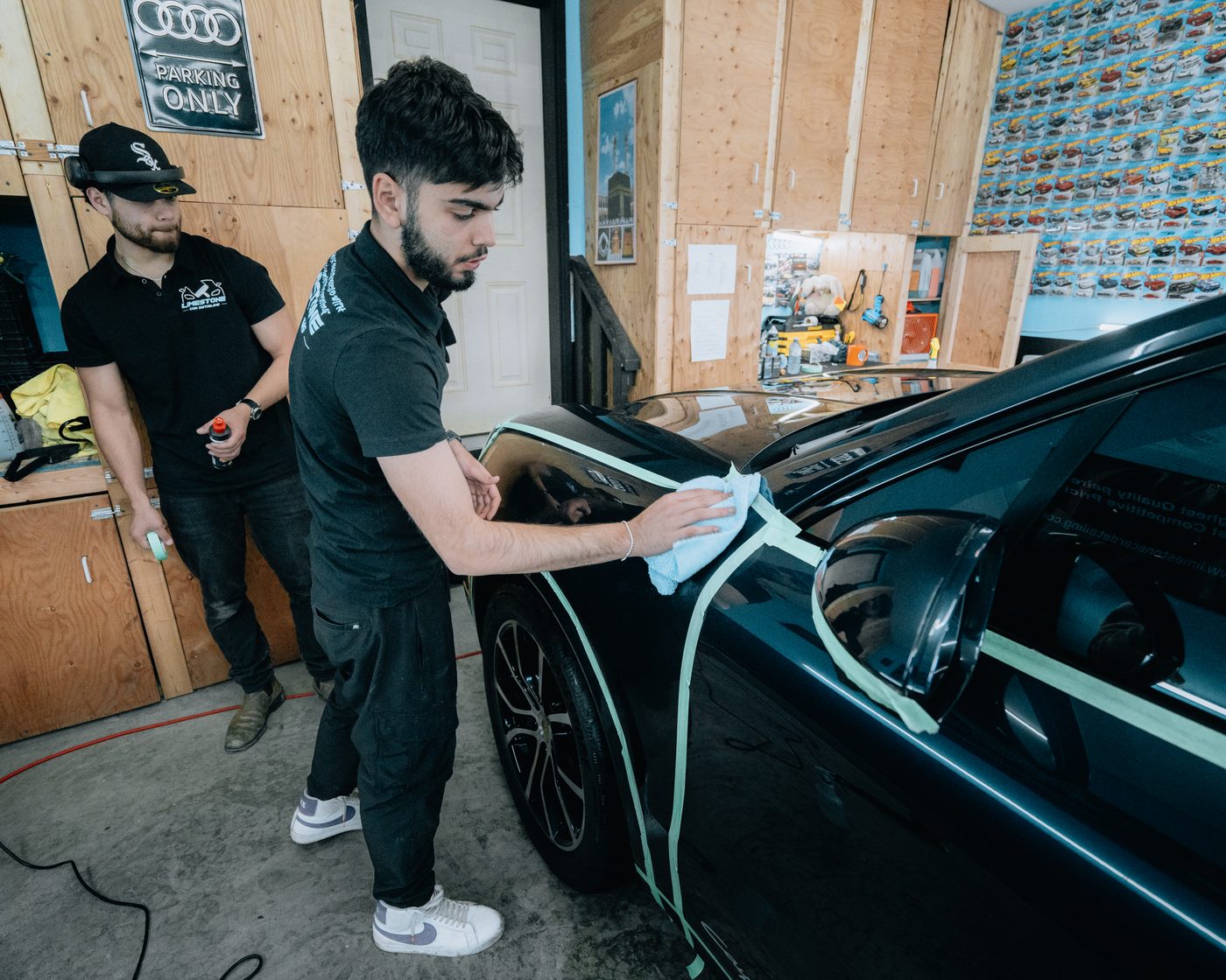 Careful masking before product application